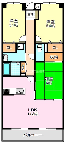 ダイアパレス金剛東桜ヶ丘 間取り図