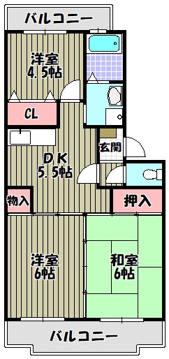 ヴィラ仲谷向陽台 間取り図