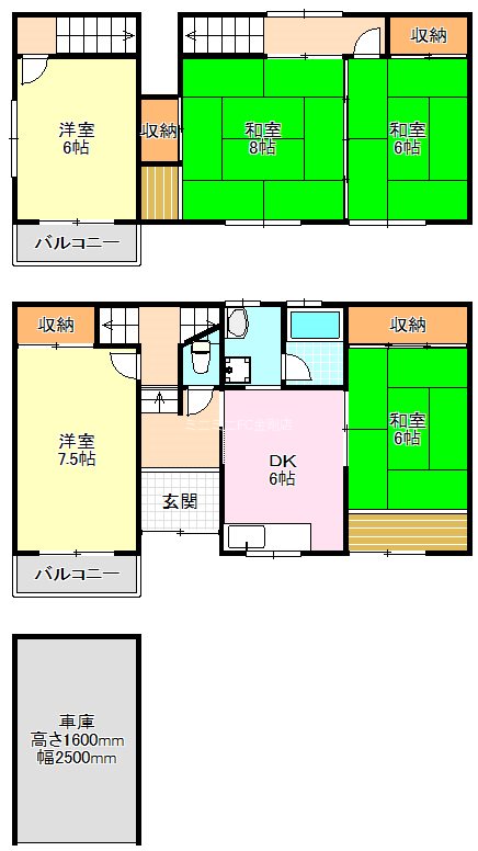 富田林市南大伴町2丁目戸建 間取り図