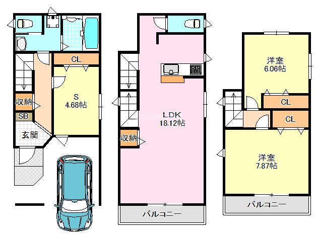 堺市東区南野田戸建 間取り図