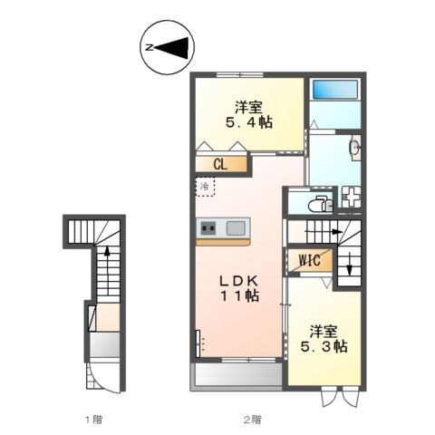シャン　ヴィラージュⅡ 間取り図