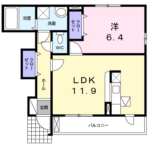 ラフレシール三日市Ⅲ 間取り図