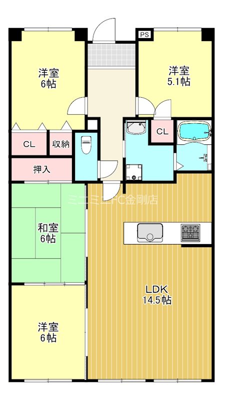 メゾンドールウイングヒルズ参番館 間取り