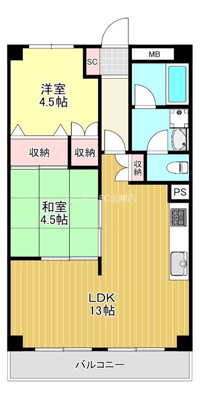 狭山ハウス2号館  間取り図