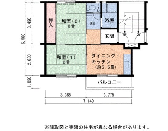 ＵＲ金剛団地　341号棟 間取り図