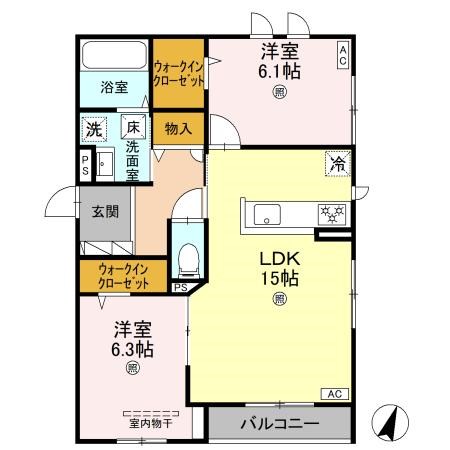 D&amp;rsquo;Sophia（ﾃﾞｨｰｿﾌｨｱ） 間取り図