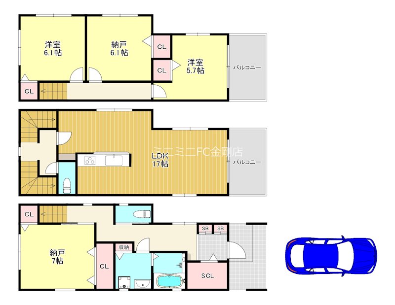 若松町西2丁目住宅 間取り図