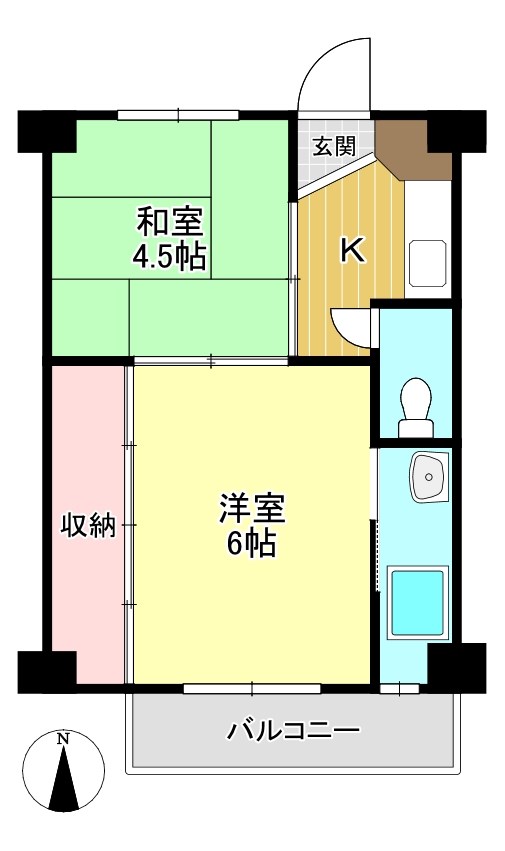 ビレッジハウス南野田1号棟 間取り図