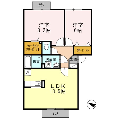 ドミール旭　Ａ 間取り図