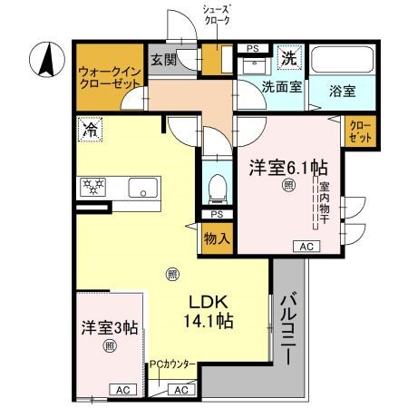 CASA　MUKAINO 間取り