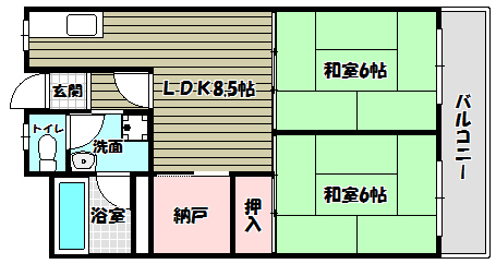 金剛グリーンハイツN棟 間取り図