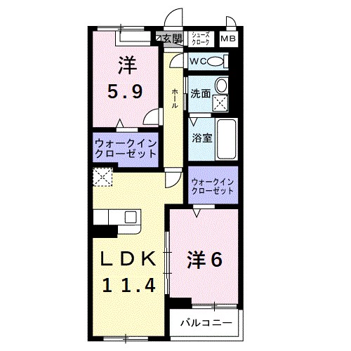 アイマコート　初芝 間取り図
