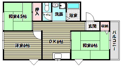 グリーンヒル小金台（ハイツ） 間取り