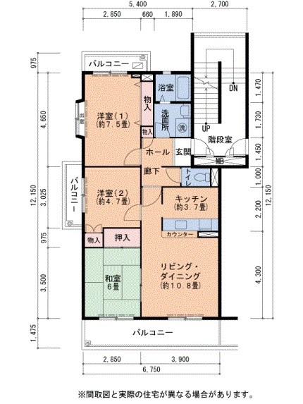UR小金台団地1号棟 間取り図
