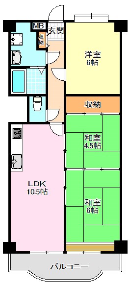 狭山レークハイツ2棟 間取り図