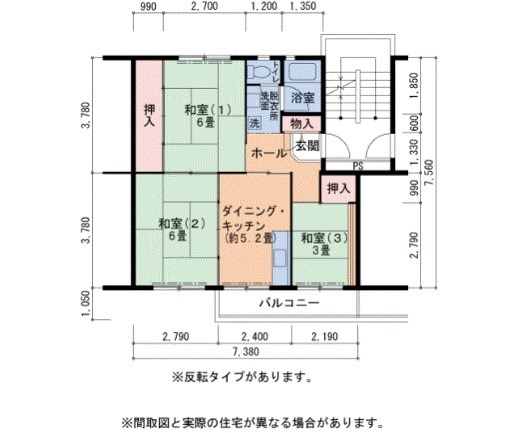 UR泉北茶山台二丁団地5棟  間取り図