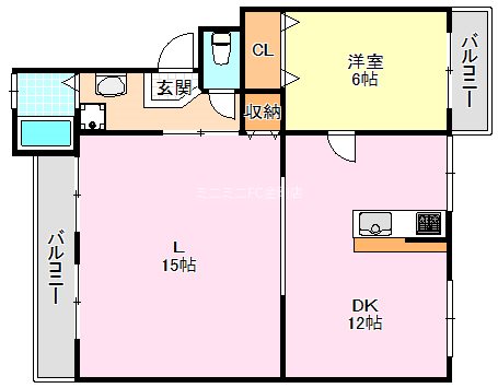 泉北原山台団地　1号棟 間取り図