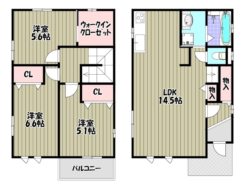 フジパレス戸建賃貸松ケ丘西町  間取り図