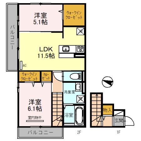 D-room K・M金剛 間取り図