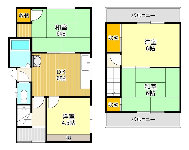 松原市立部1丁目戸建 間取り図