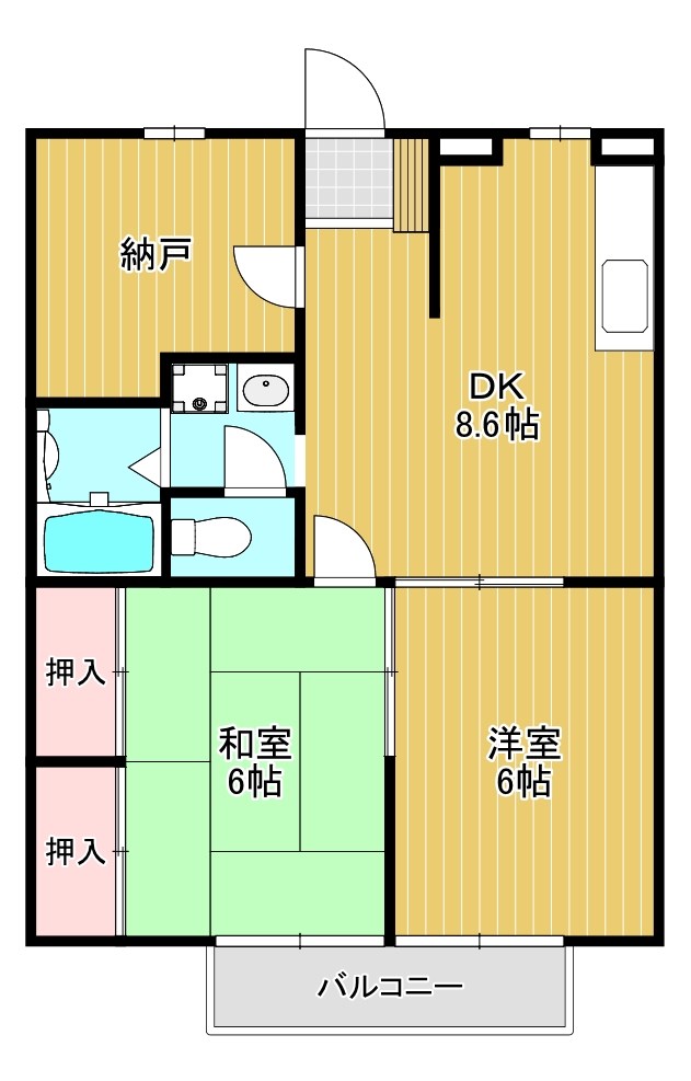 リベラル深阪Ｂ 間取り図