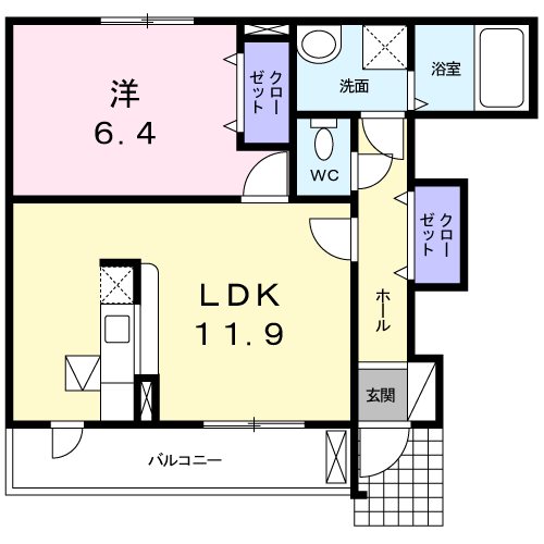 ラフレシール三日市Ⅲ 間取り図
