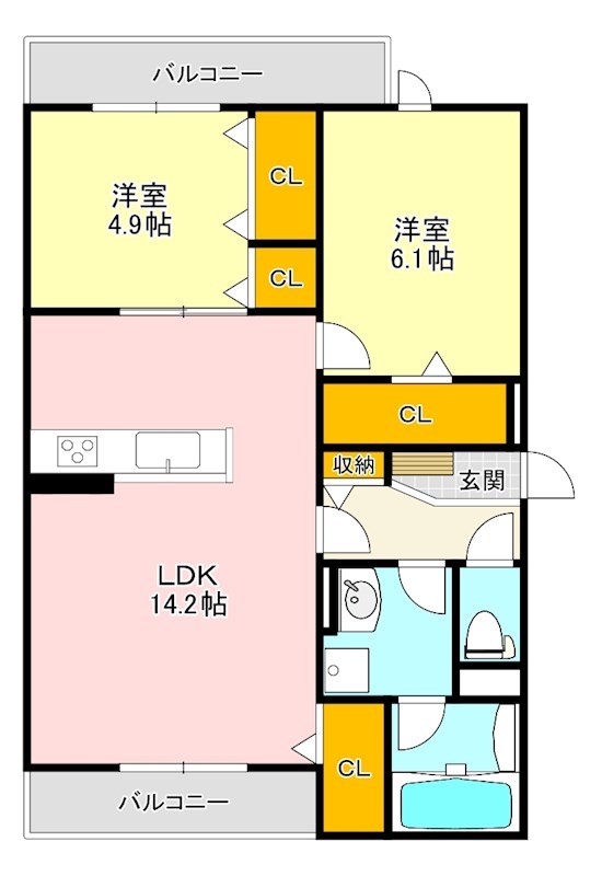 D-residence西野A棟 間取り図