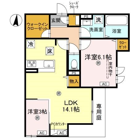 CASA　MUKAINO 間取り図