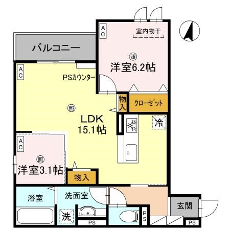 CASA　MUKAINO 間取り図