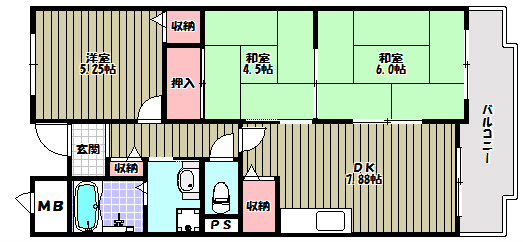 バルカン富田林 間取り図