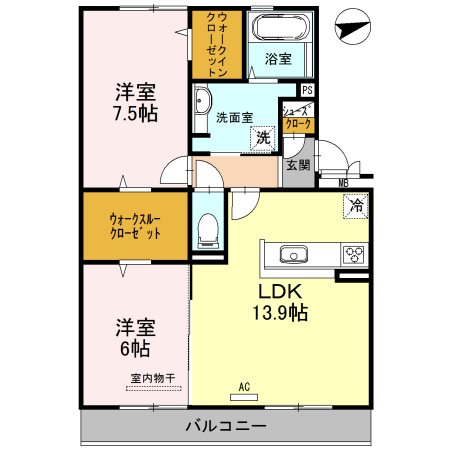 カーサ高善 Ｂ棟 間取り図