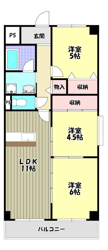 さんさん北野田 間取り図