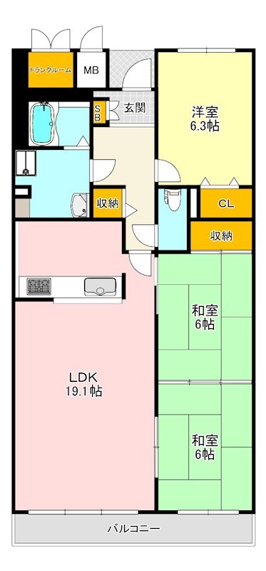 ライオンズマンション千代田弐番館  間取り図