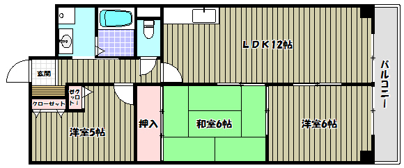 リアンジェ富田林 間取り図