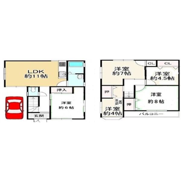 和泉中央唐国リノベ戸建 間取り図