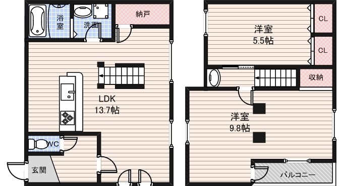 和田東戸建て 間取り図