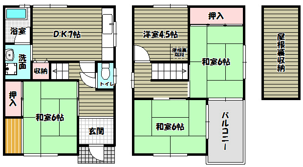茱萸木7丁目貸家  間取り図