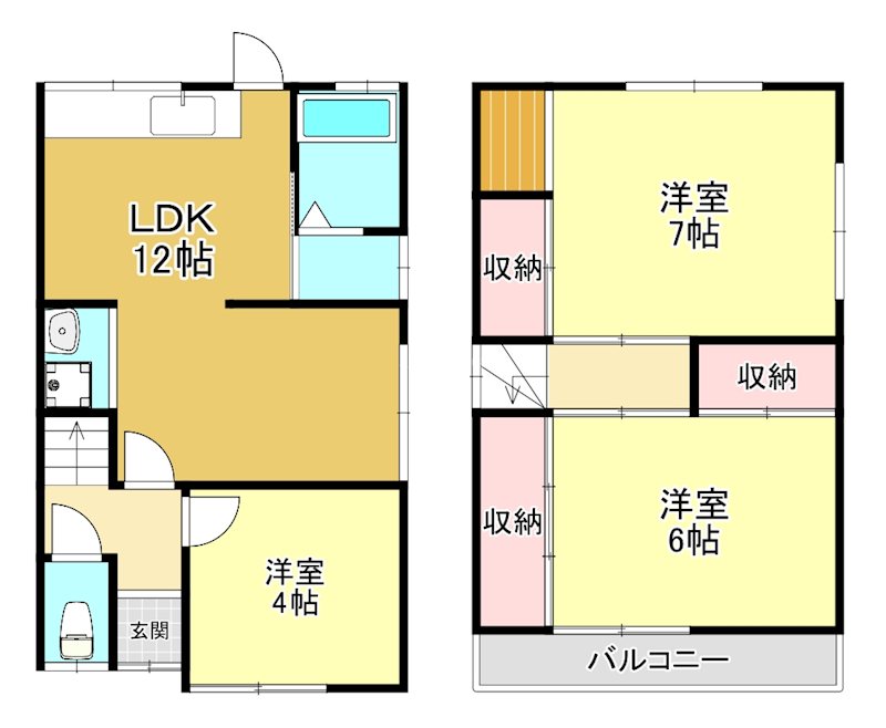 甲田2丁目貸家 間取り図
