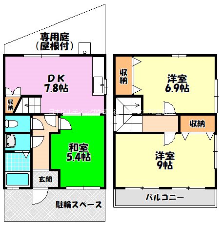 河内長野市末広町5-45貸家  間取り図