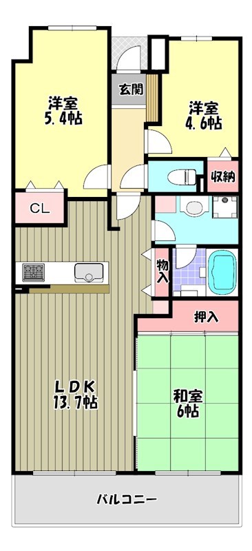 ファミール金剛ヒルズソシエテ 間取り図