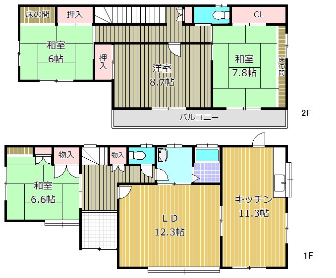 鍛治屋町戸建 間取り図