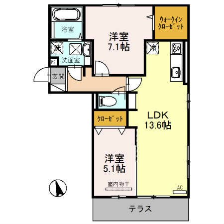 カンフリエ　イースト 間取り図