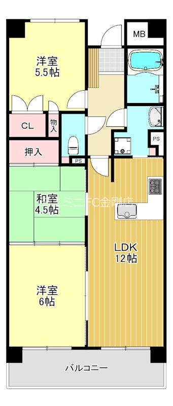 ファミール金剛ヒルズソシエテ 間取り図