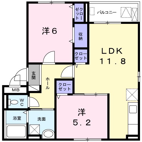 トゥージュールアンサンブルⅡ 間取り図