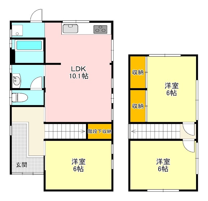 河内⻑野市三日市町貸家B 間取り図