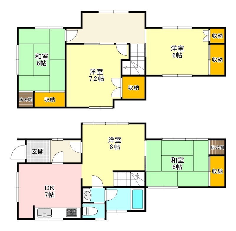河内⻑野市三日市町貸家A 間取り図