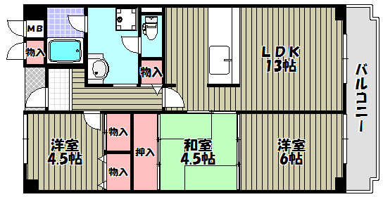 メゾンドール富田林 間取り図