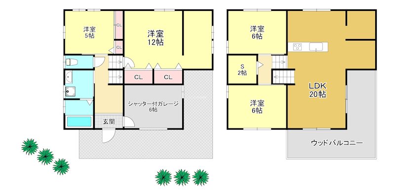 堺市中区東山賃貸一戸建て 間取り図