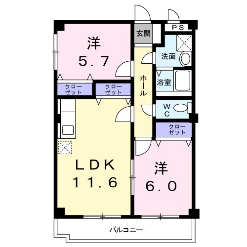 シャンブル21 間取り図