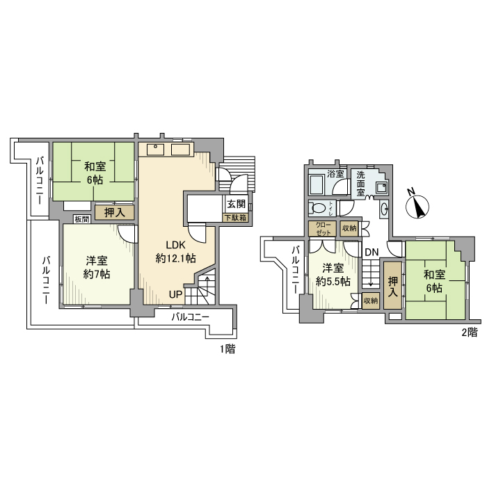 光明台ハイタウン１号棟 間取り図